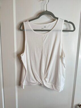 Gap Fit White Tank Top Twist Front sz XL